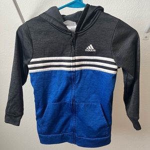Boys adidas size 7 zip up hooded sweatshirt